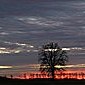 Grauroter Abendhimmel